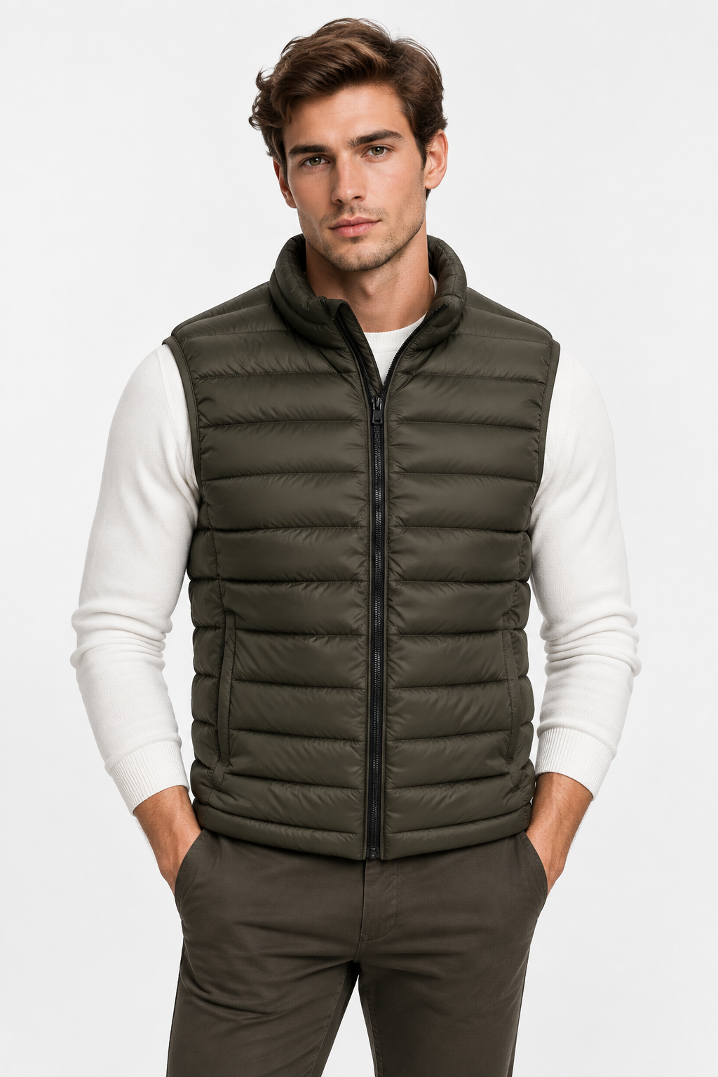 Gilet imbottito khaki - modello