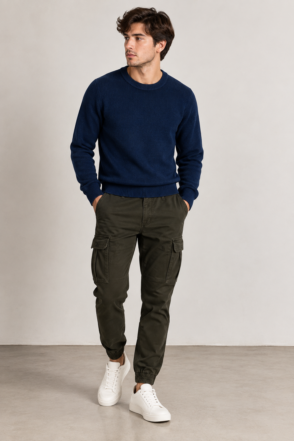 Maglione girocollo in maglia - Denim