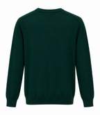 Maglione girocollo in maglia rasata - Verde