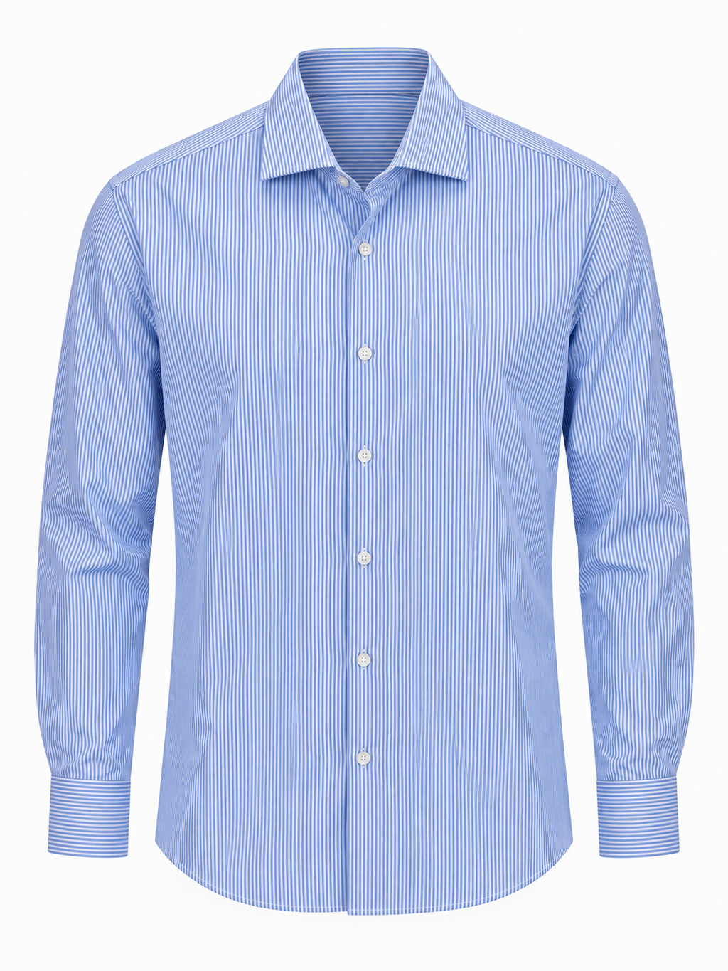 Camicia Regular Fit a Righe Sottili - celeste