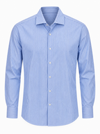 Camicia Regular Fit a Righe Sottili - celeste