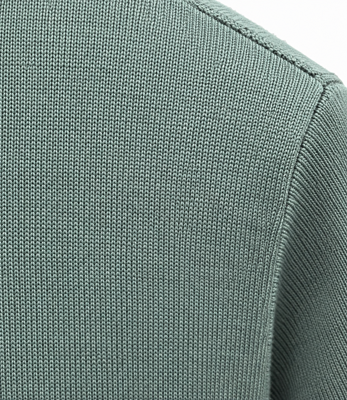 Maglione girocollo in maglia rasata - Verde
