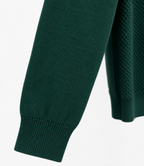 Maglione girocollo in maglia rasata - Verde