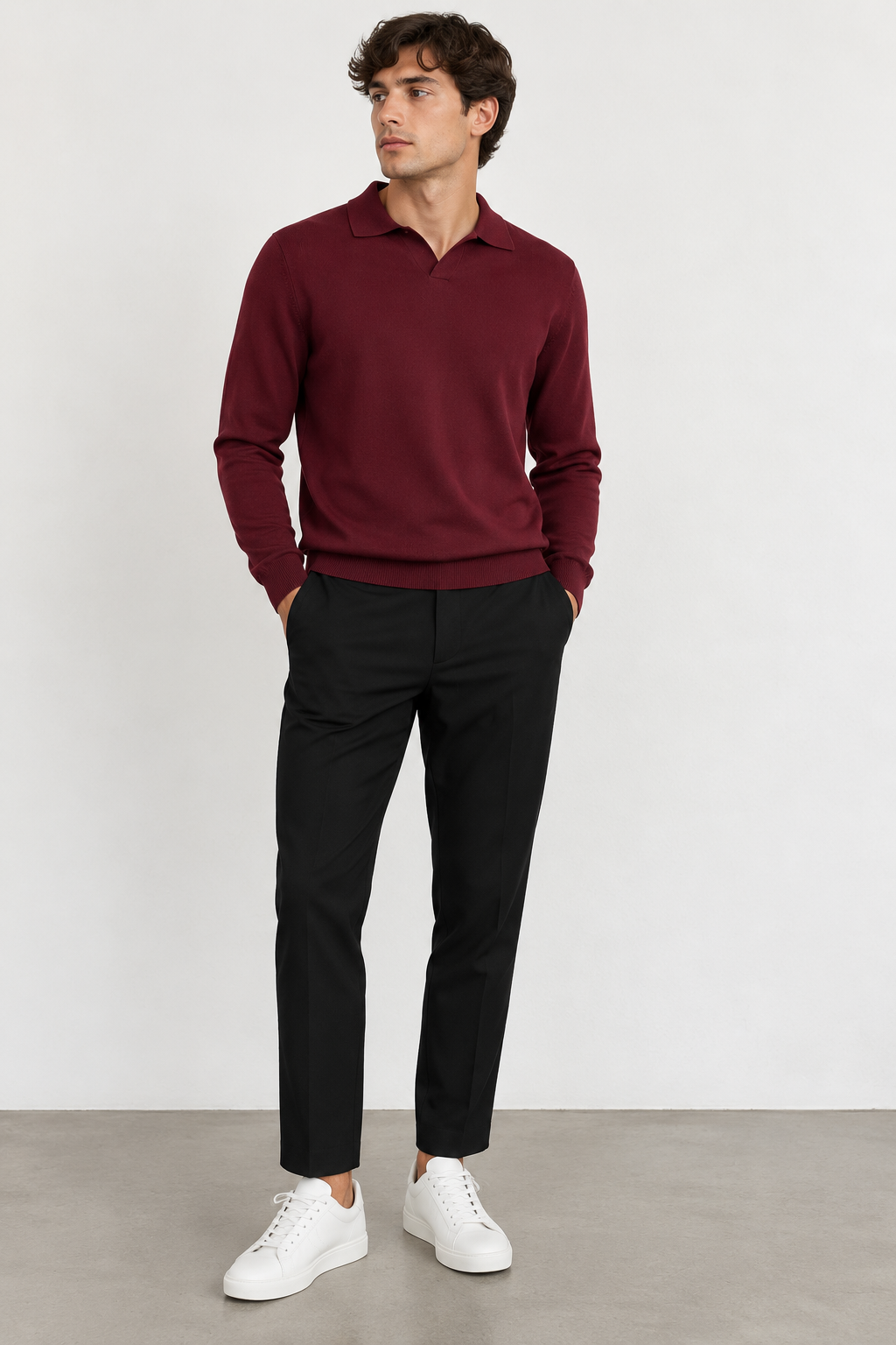Polo in Maglia Rasata - BORDEAUX