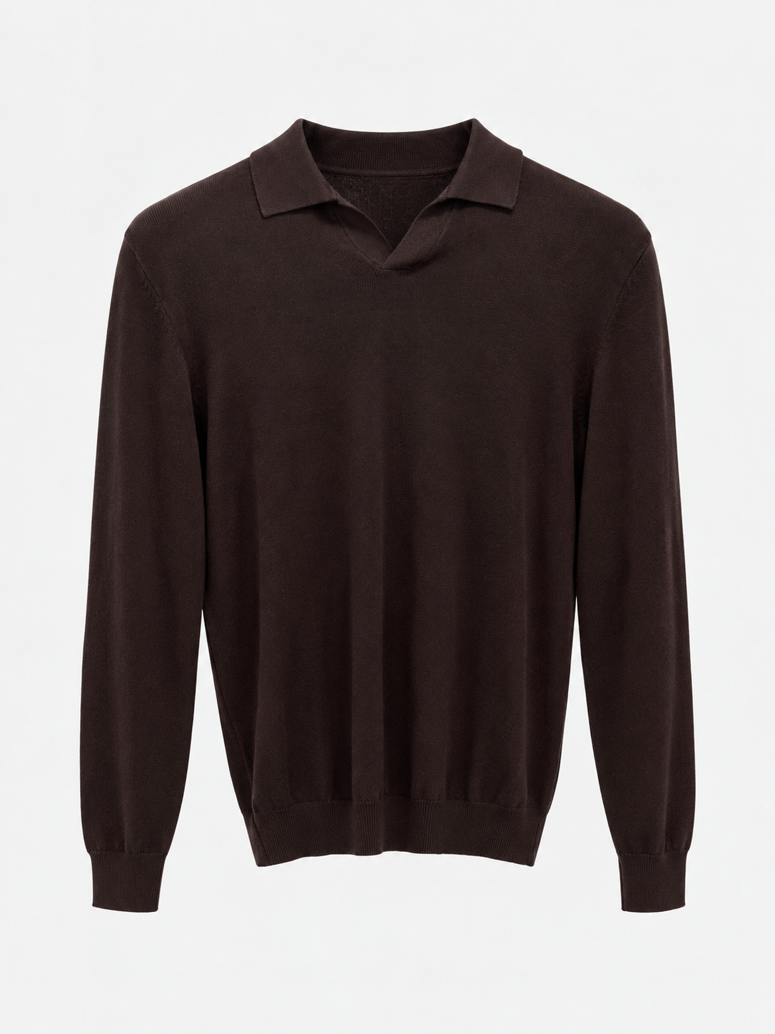 Polo in Maglia Rasata - MARRONE