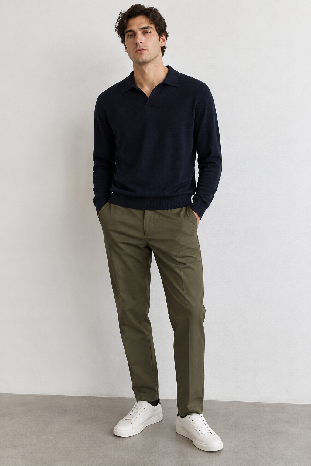Polo in Maglia Rasata - BLU NAVY