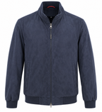 Giubbino in tessuto scamosciato - Blu navy