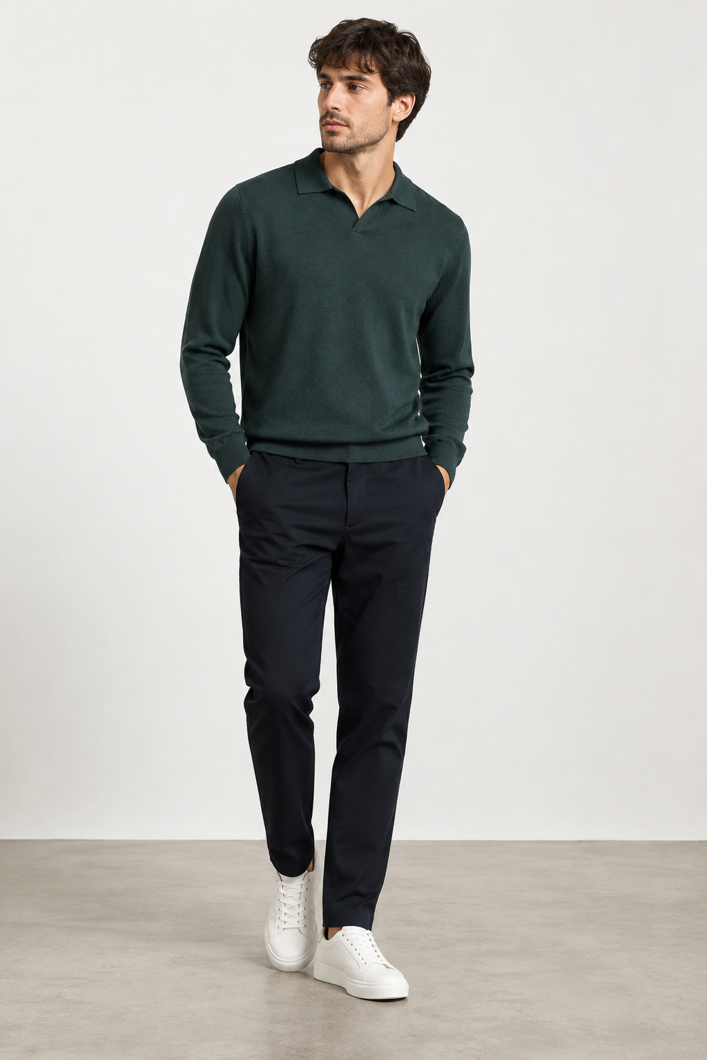 Pantalone Slim Fit in Tessuto Tecnico - BLU NAVY