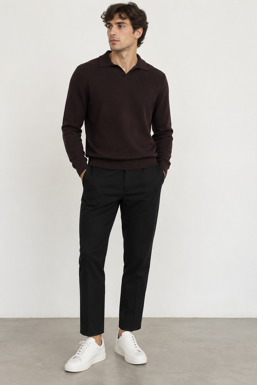 Pantalone Slim Fit in Tessuto Tecnico - NERO