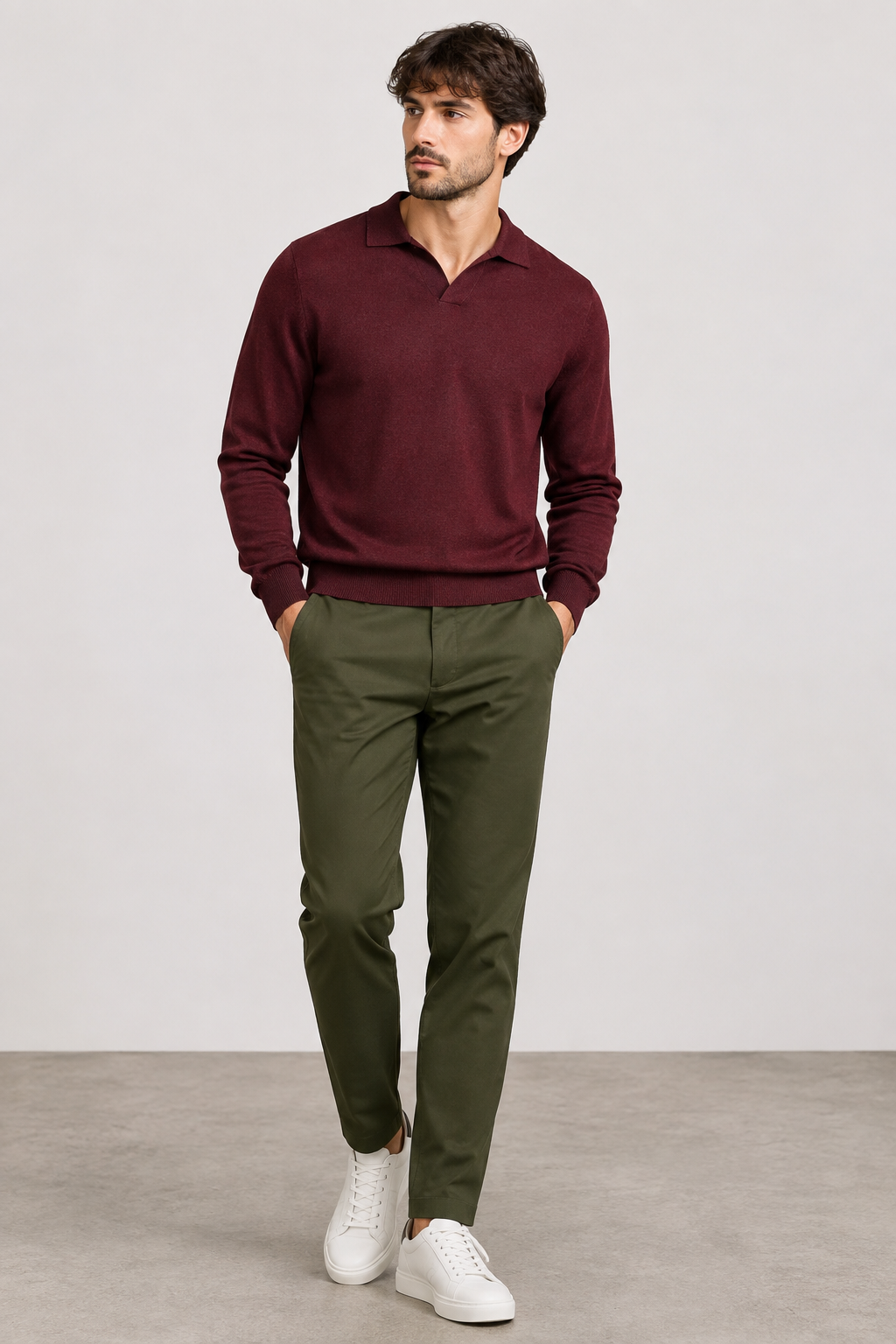 Pantalone Slim Fit in Tessuto Tecnico - VERDE