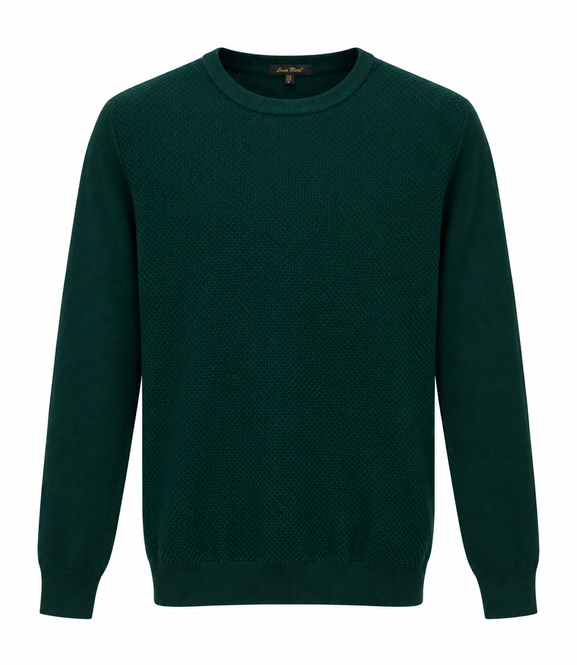 Maglione girocollo in maglia rasata - Verde