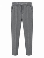 Pantalone Slim Fit Effetto Lana Cotta - Grigio