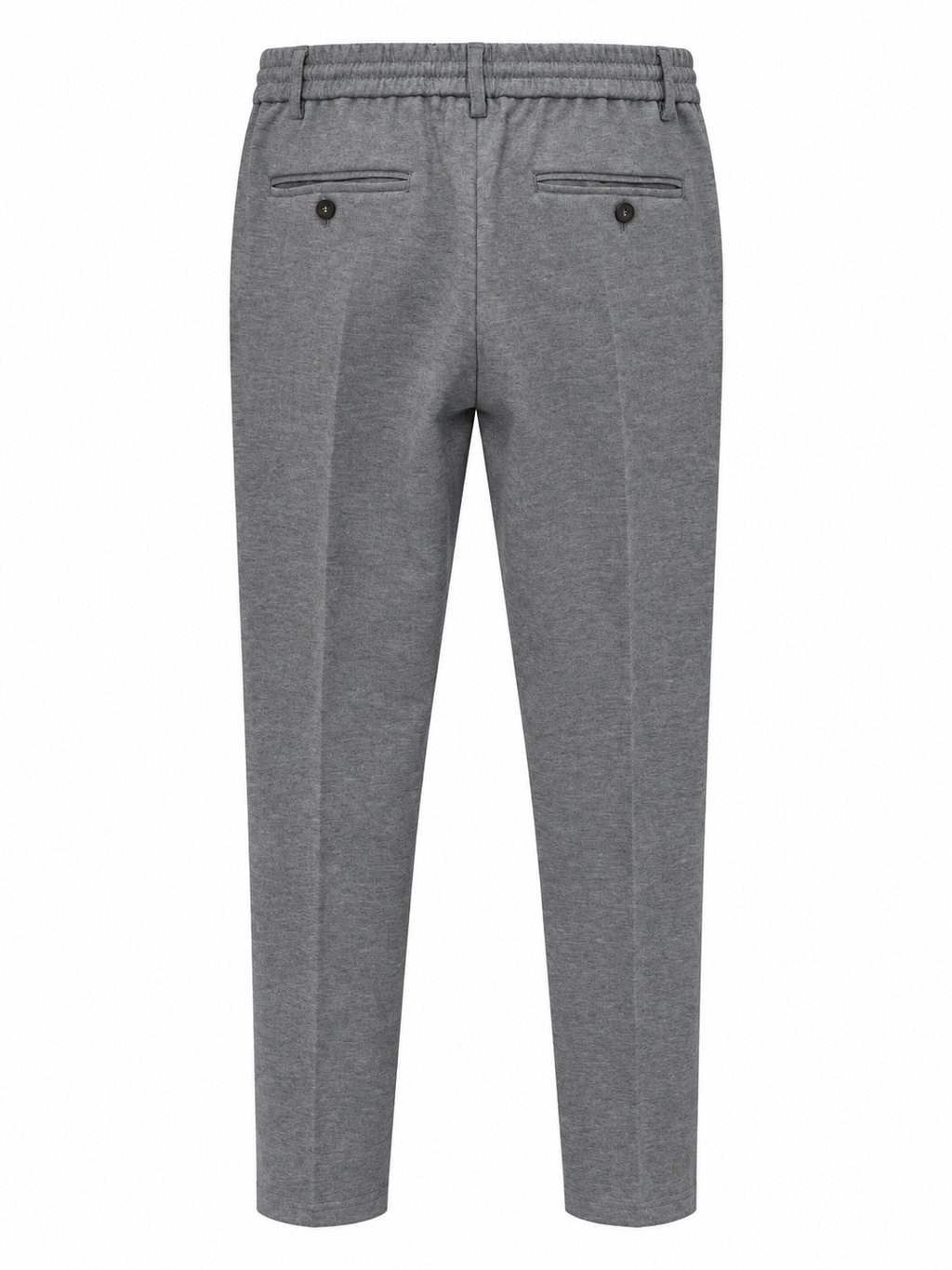 Pantalone Slim Fit Effetto Lana Cotta - Grigio