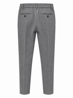 Pantalone Slim Fit Effetto Lana Cotta - Grigio