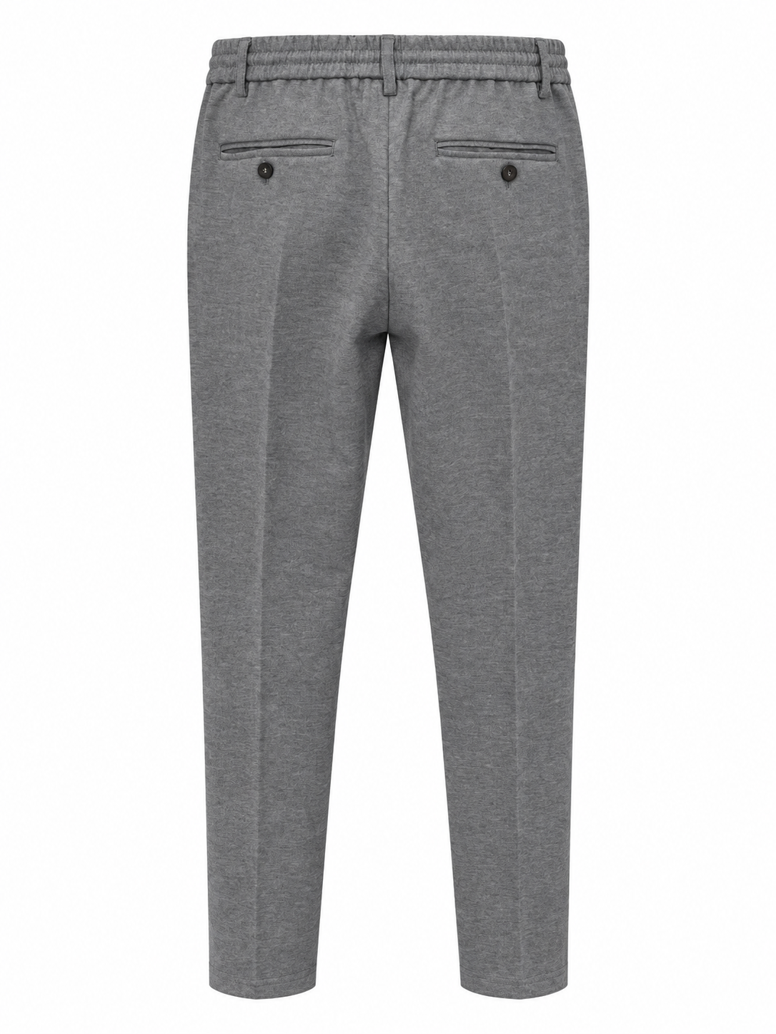 Pantalone Slim Fit Effetto Lana Cotta - Grigio