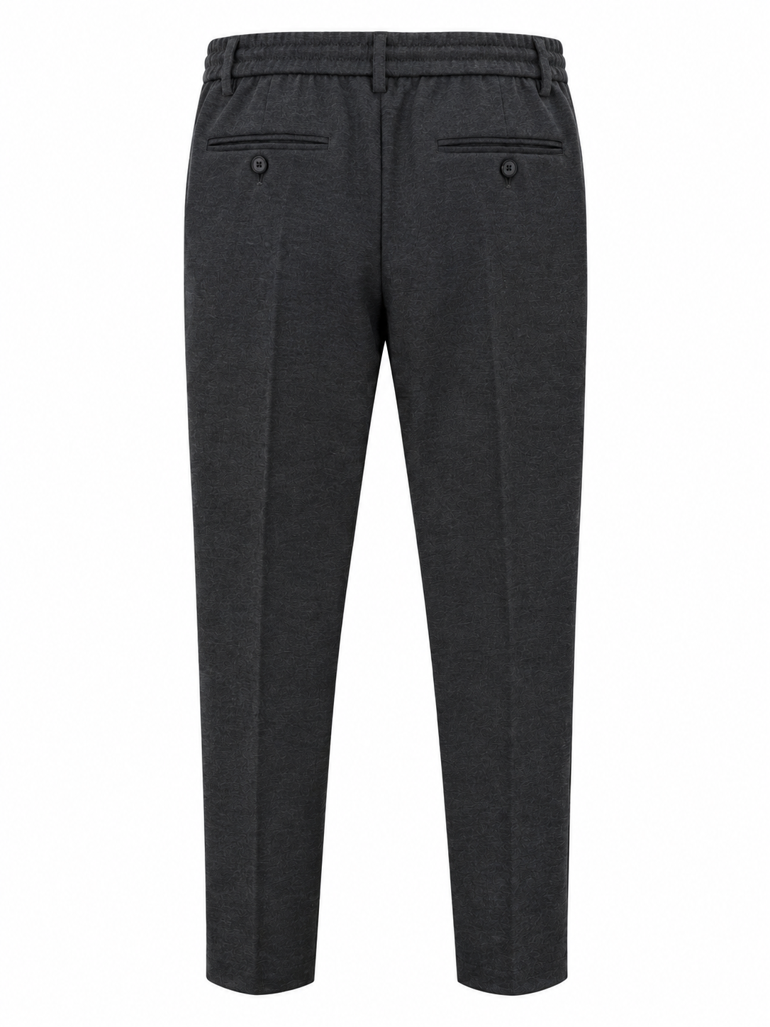 Pantalone Slim Fit Effetto Lana Cotta - Nero