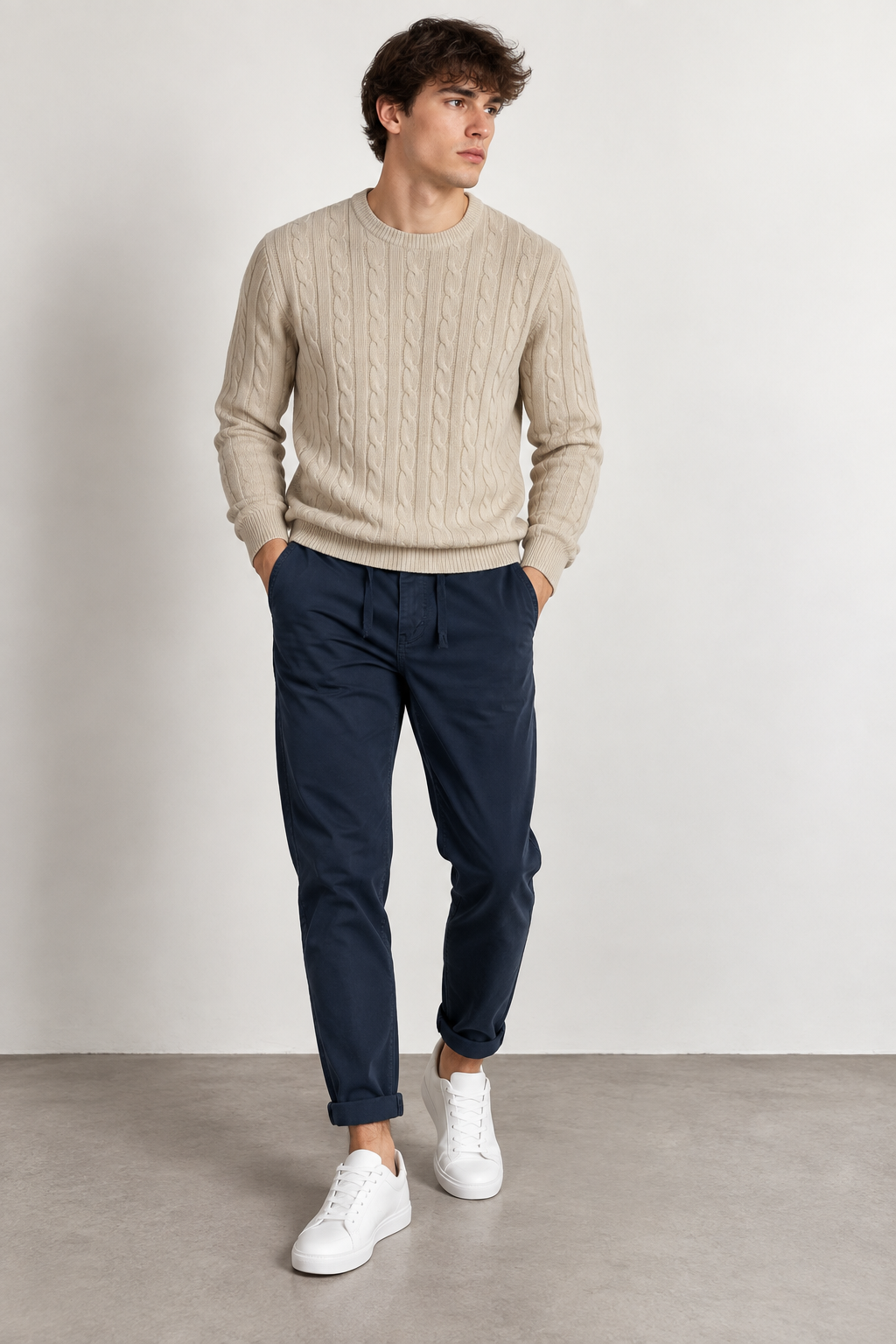 Pantalone Chinos Slim Fit -  Blu navy