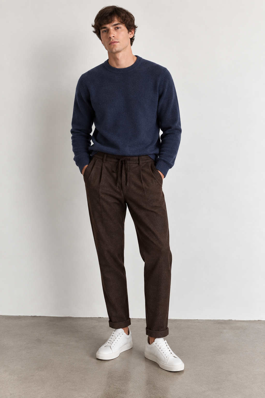 Maglione Uomo Girocollo - Blu navy