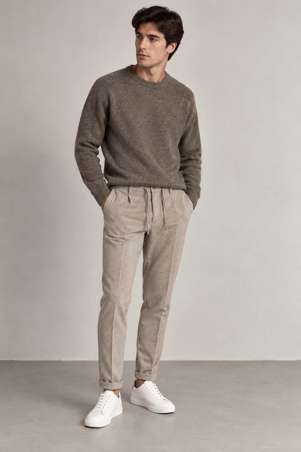 Maglione Uomo Girocollo - Marrone