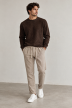 Pantalone con Laccio Elasticizzato - Beige