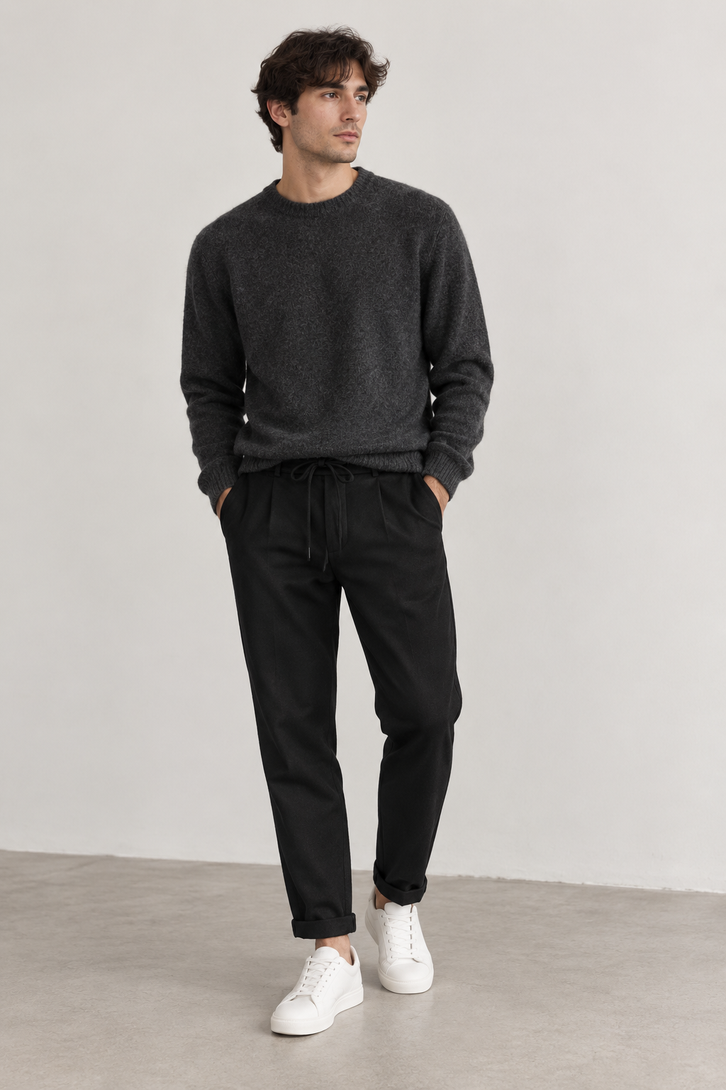 Pantalone con Laccio Elasticizzato - Blu navy
