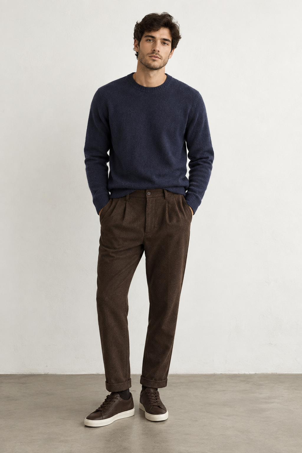 Pantalone con Laccio Elasticizzato - Caffè