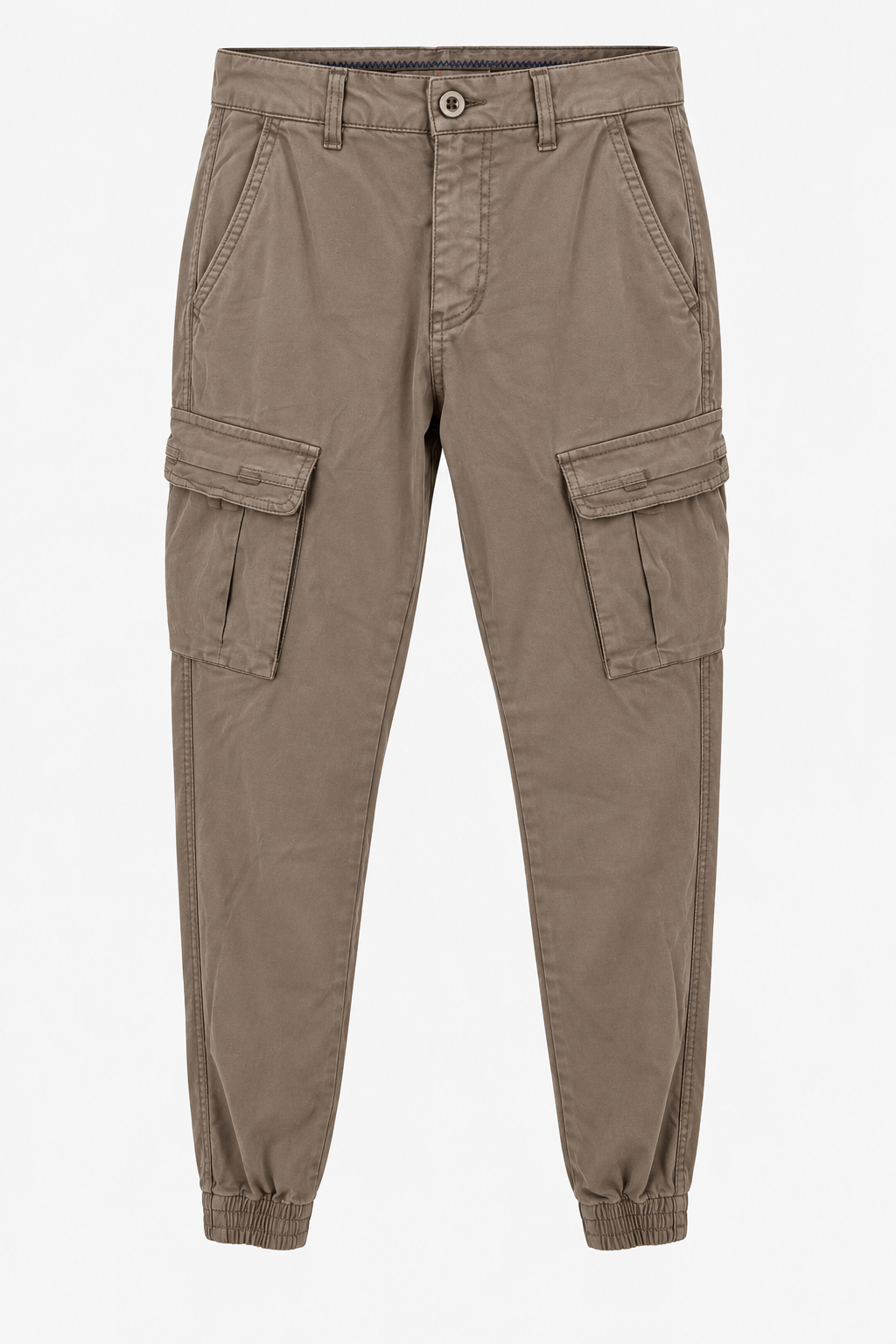 Pantalone Cargo in Cotone Elasticizzato - Beige