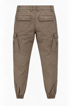 Pantalone Cargo in Cotone Elasticizzato - Beige