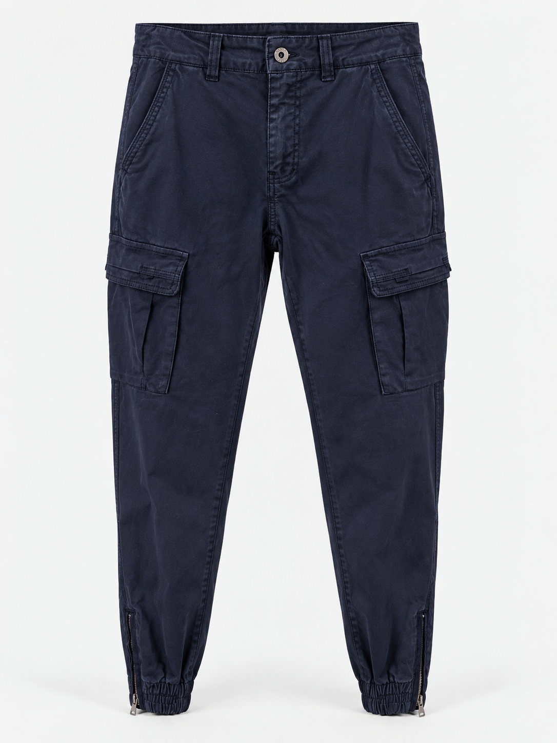 Pantalone Cargo in Cotone Elasticizzato - Blu navy