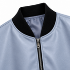 Giubbino bomber ecopelle -  celeste