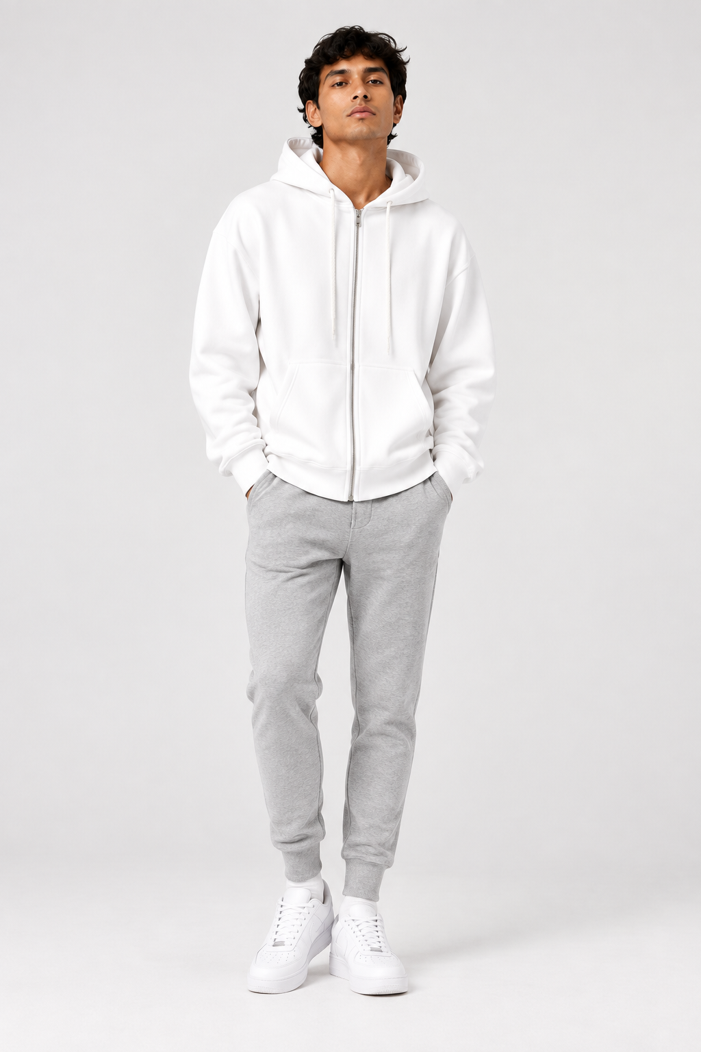 Felpa Zip - Bianco