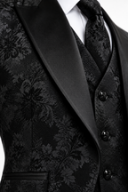 Abito 3 Pezzi con Gilet e Cravattone Slim Fit - Dettaglio tessuto