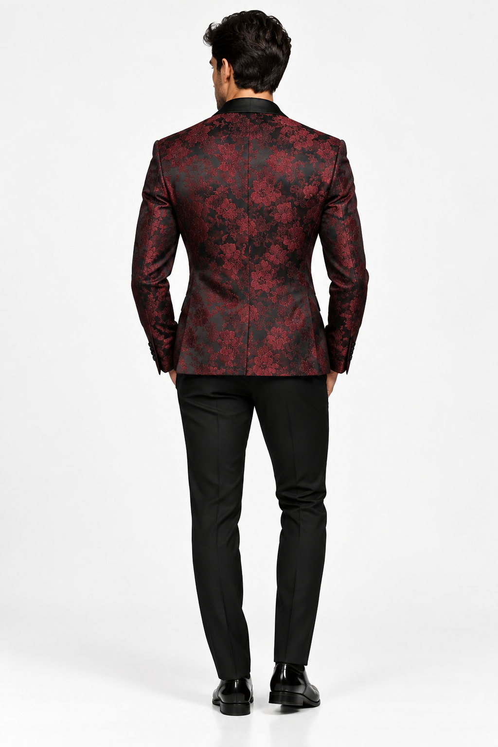 Abito Slim Fit Bordò - Vista retro