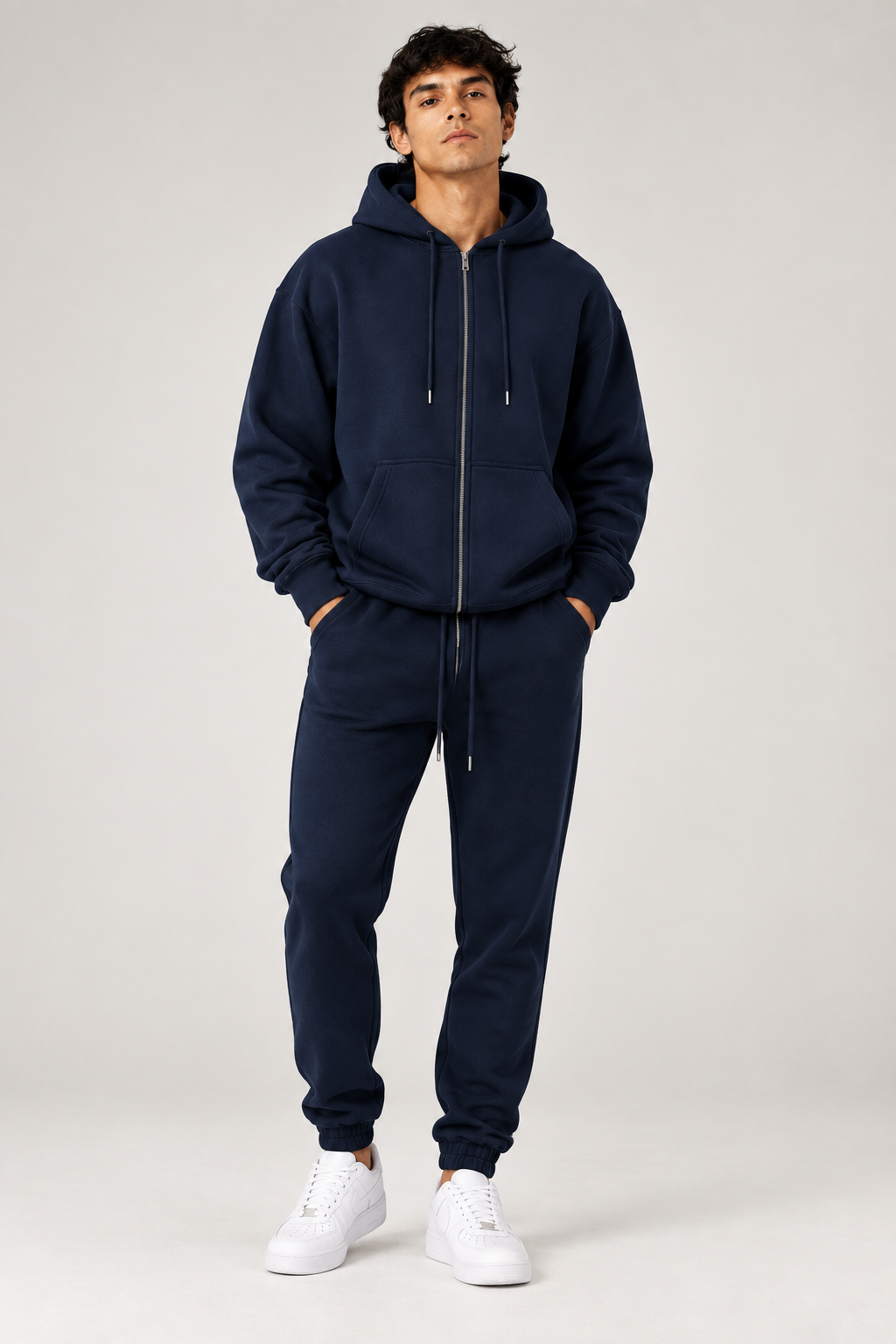 Felpa Zip - Blu