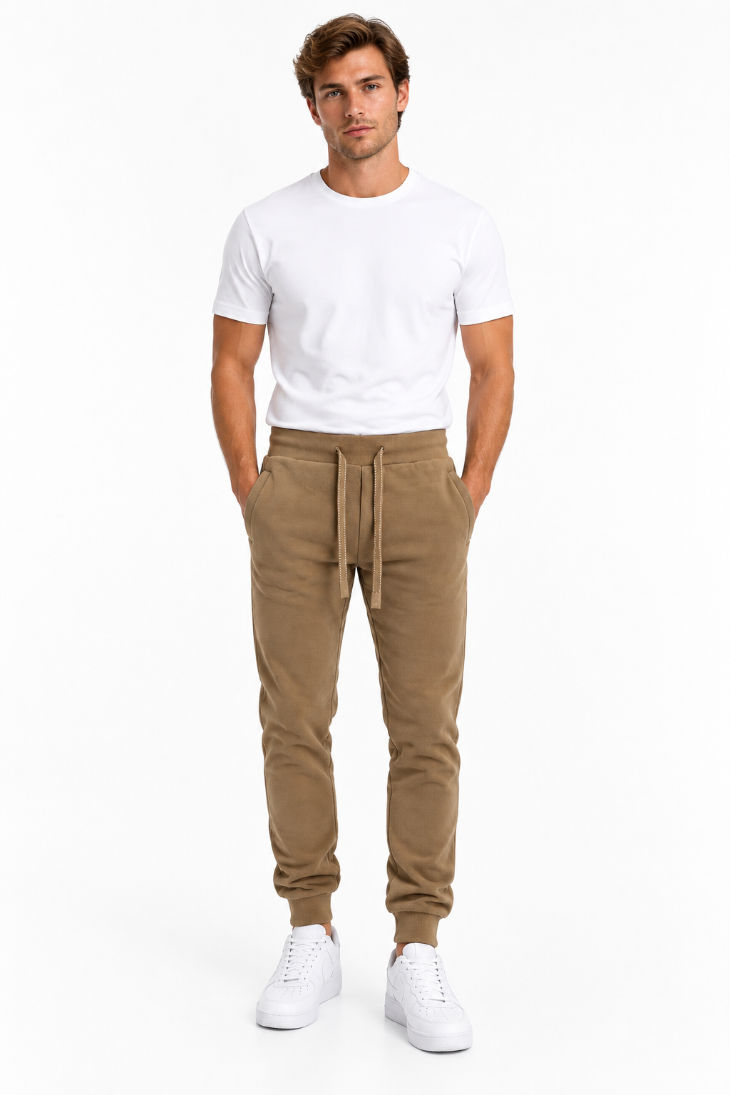Jogger felpato - khaki 
