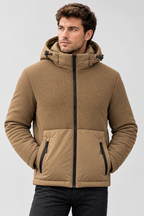 Giubbotto Waffle Padded Jacket Camel – Modello Mezzo Busto