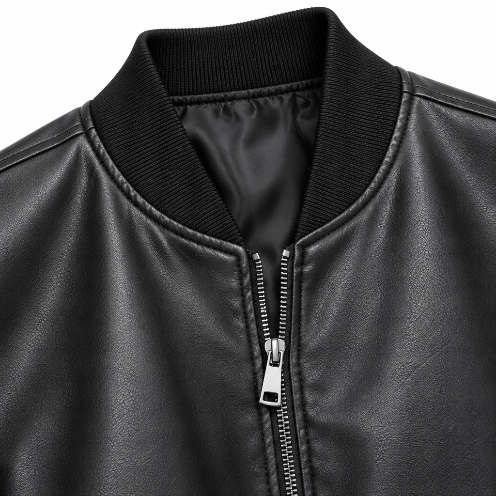Giubbino bomber ecopelle - nero
