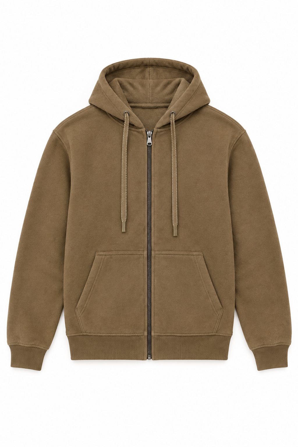 felpa con zip - khaki