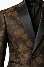 Abito Slim Fit Marrone - Dettaglio tessuto