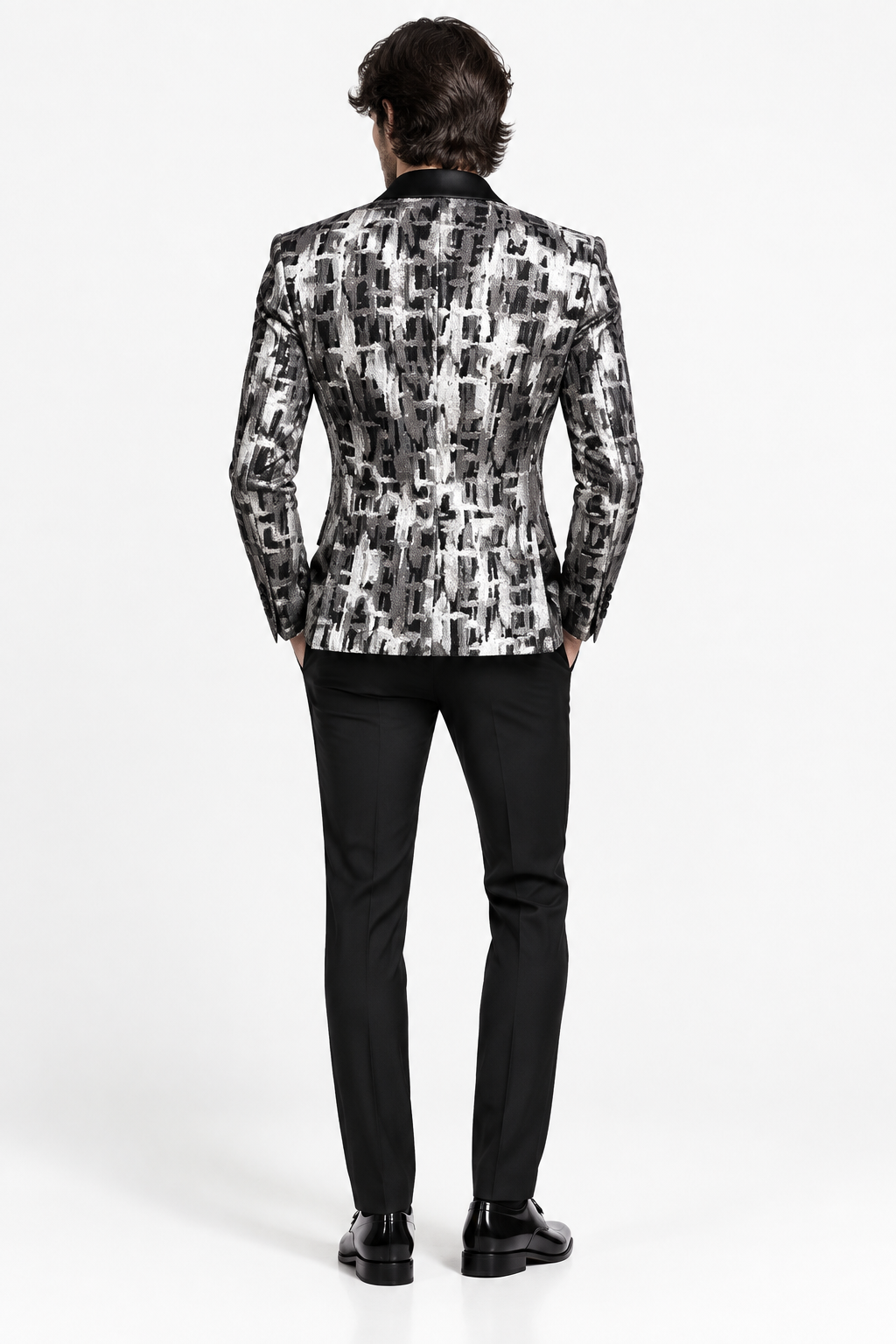 Abito Slim Fit Drop 7 Fantasia - Grigio 