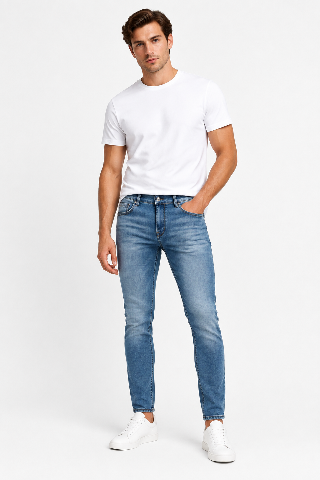 Jeans slim fit N1593 - Vista su modello
