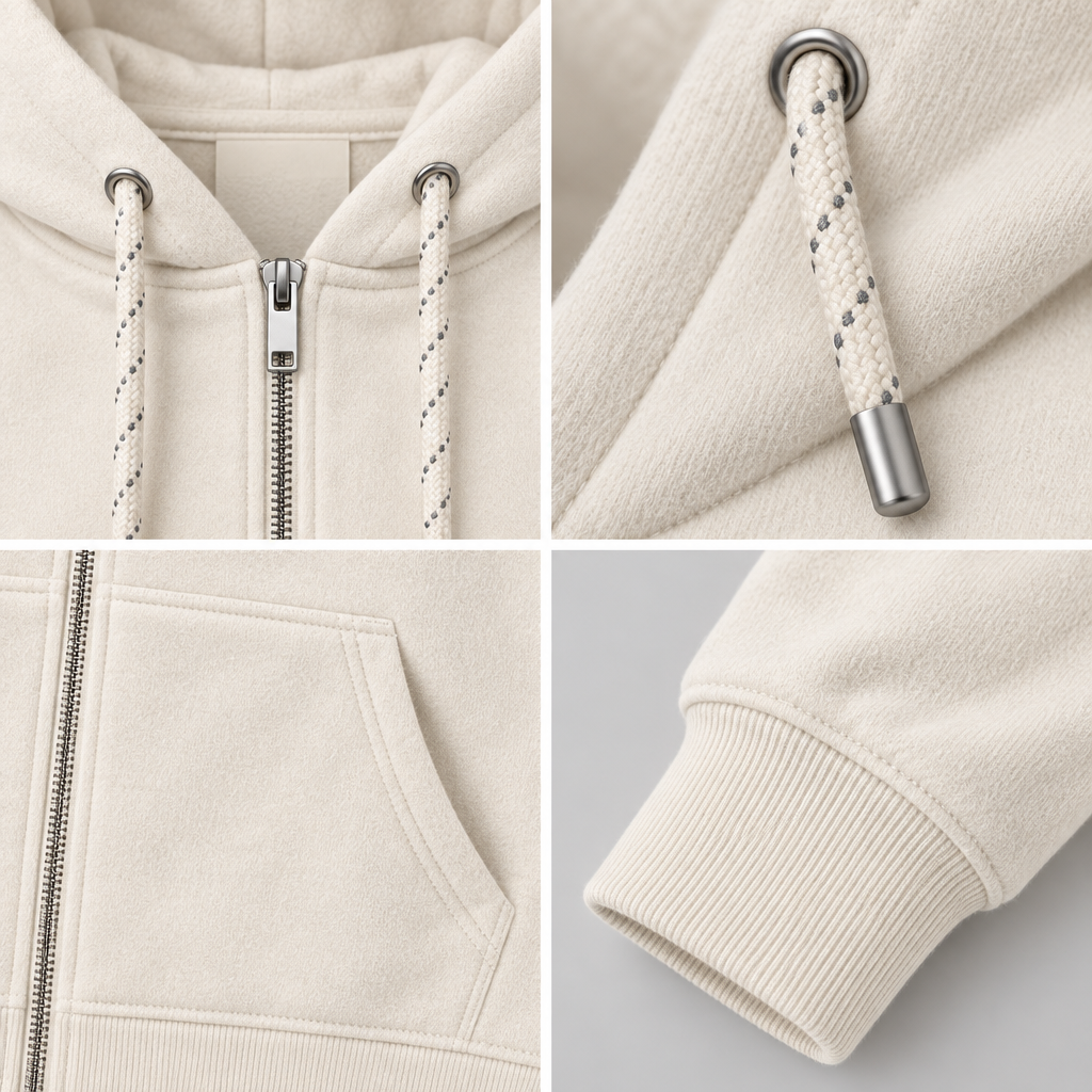 felpa con zip - bianco 