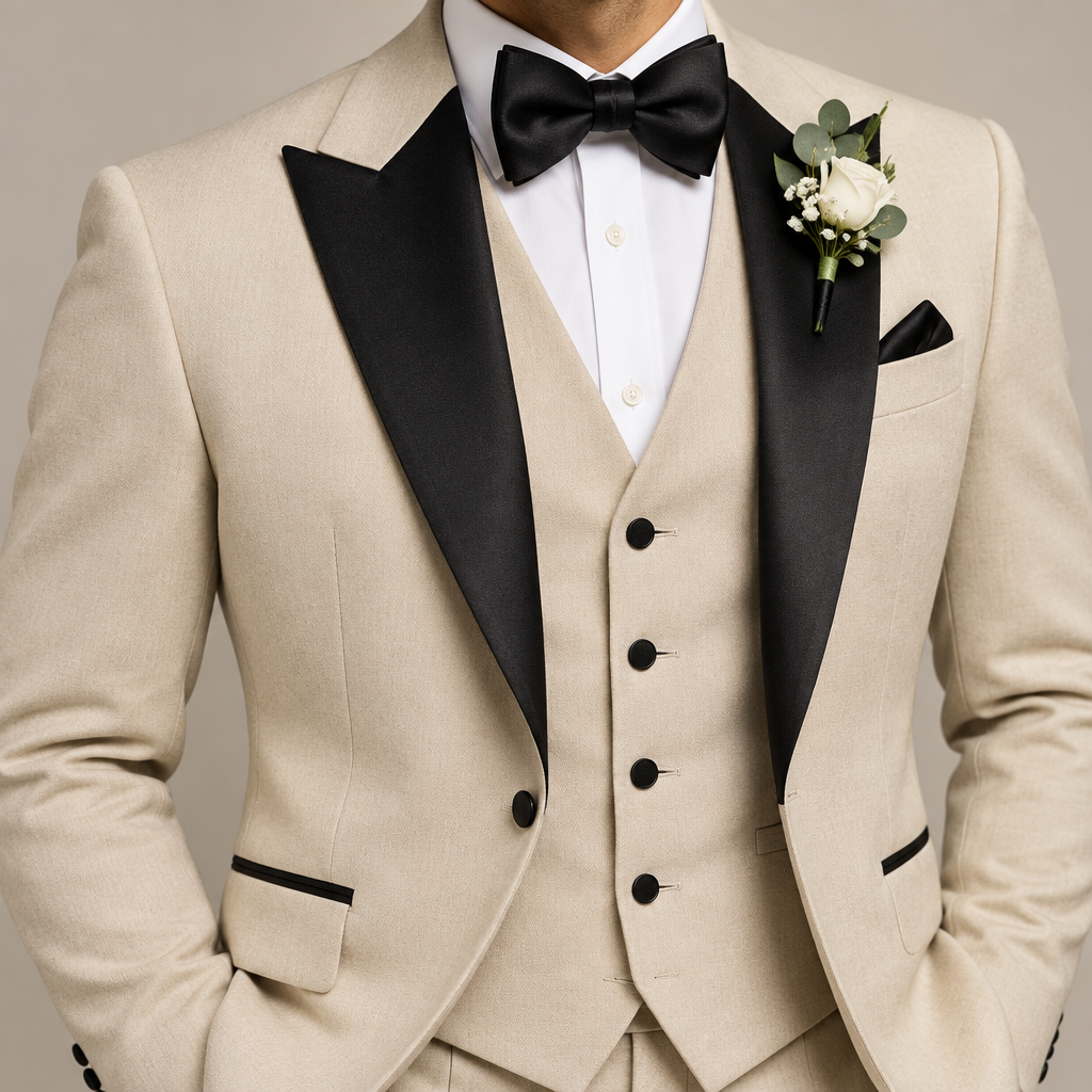 smoking 3 pezzi - beige
