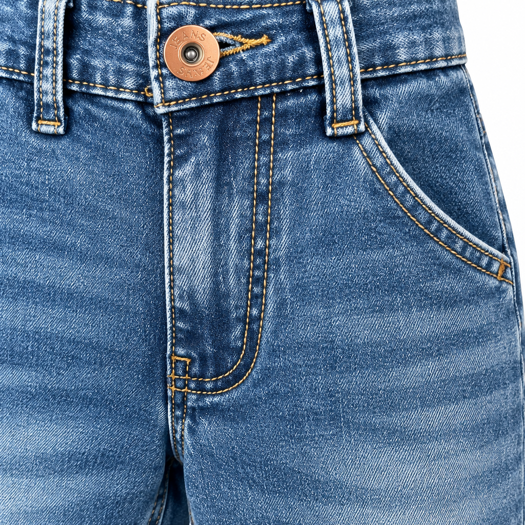 Jeans slim fit N1592 - Dettaglio bottone e cucitura