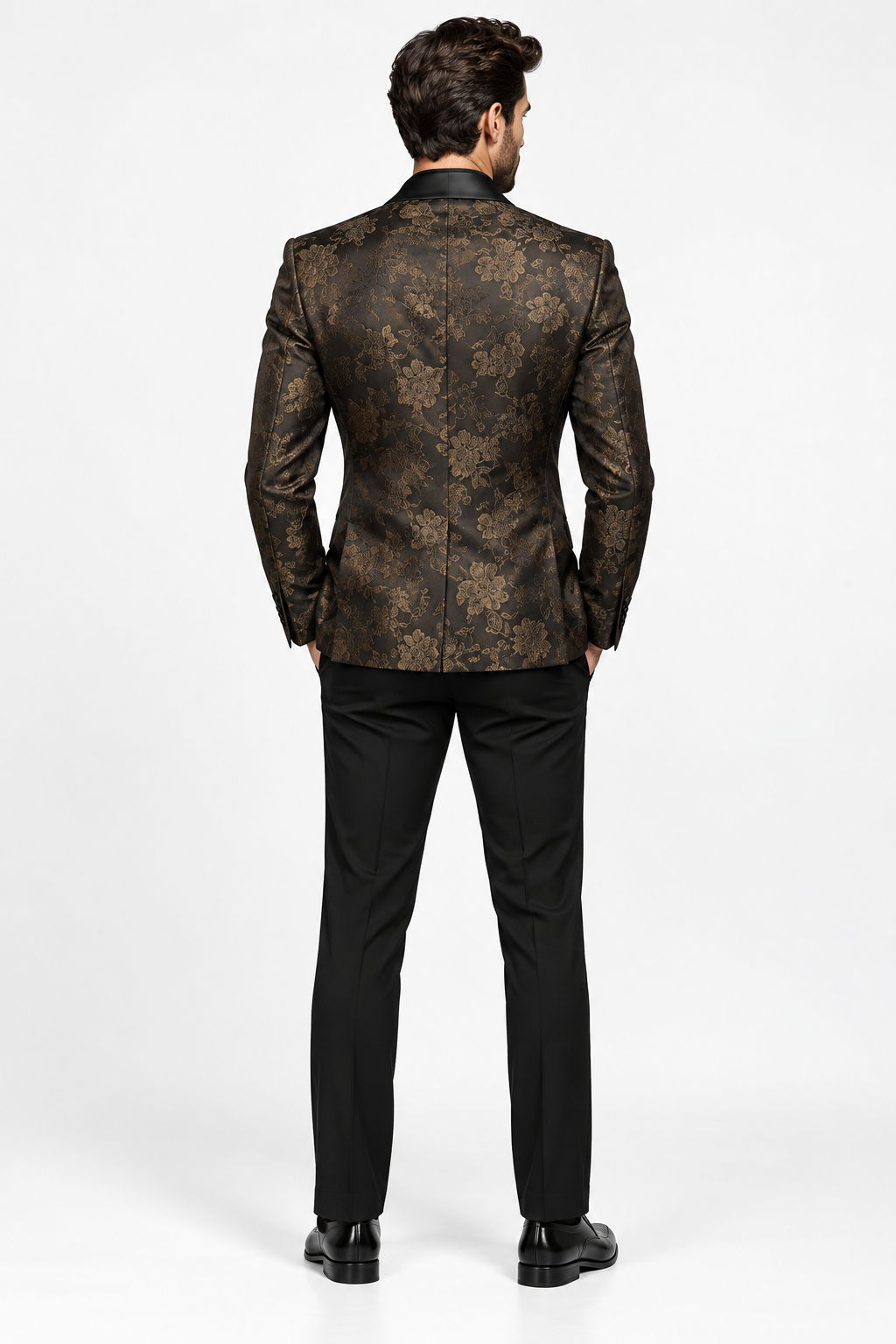 Abito Slim Fit Marrone - Vista retro