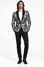 Abito Slim Fit Drop 7 Fantasia - Grigio 