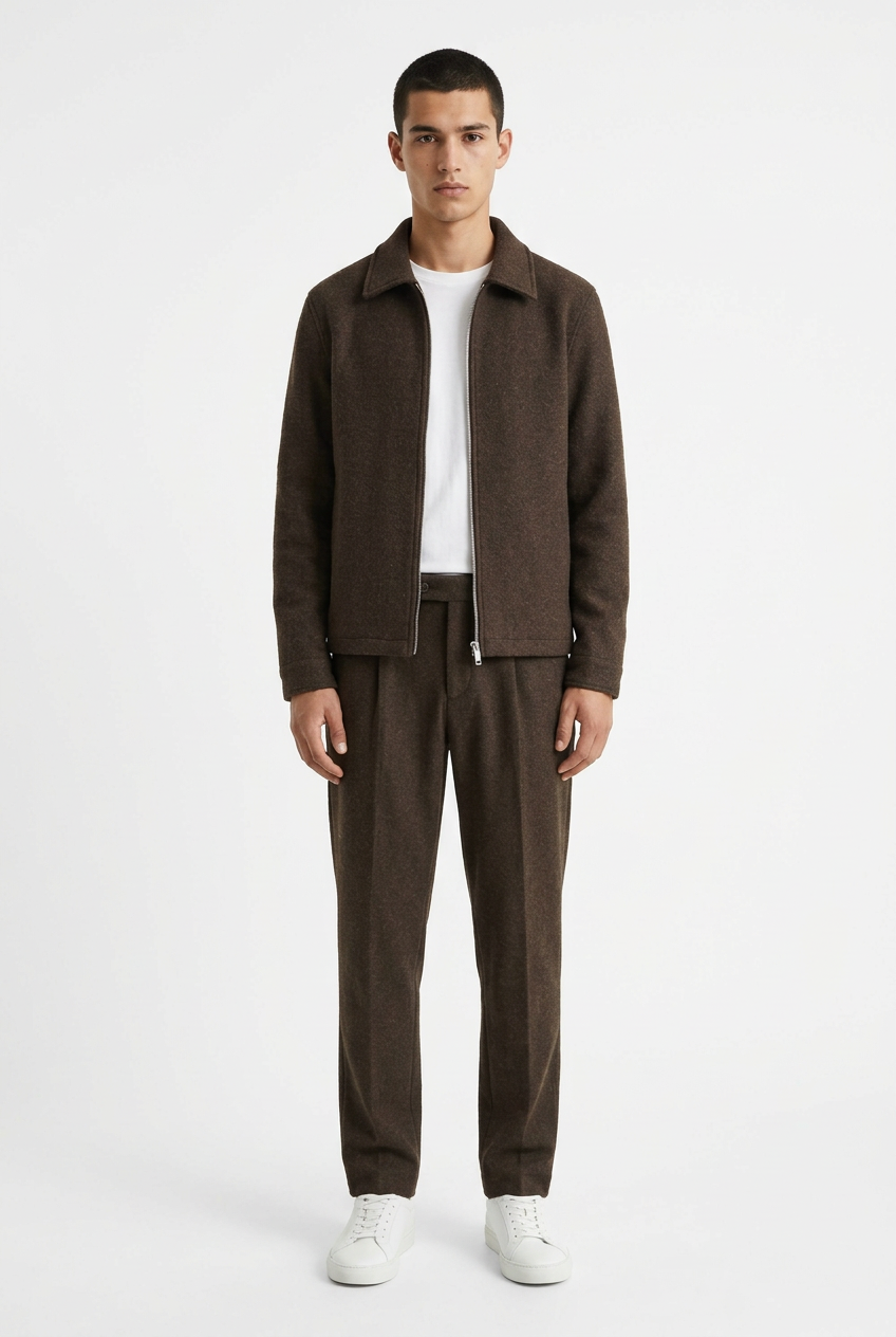 Coordinato Panno Cropped - Marrone