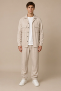 Coordinato Pesante Rigatino - Beige