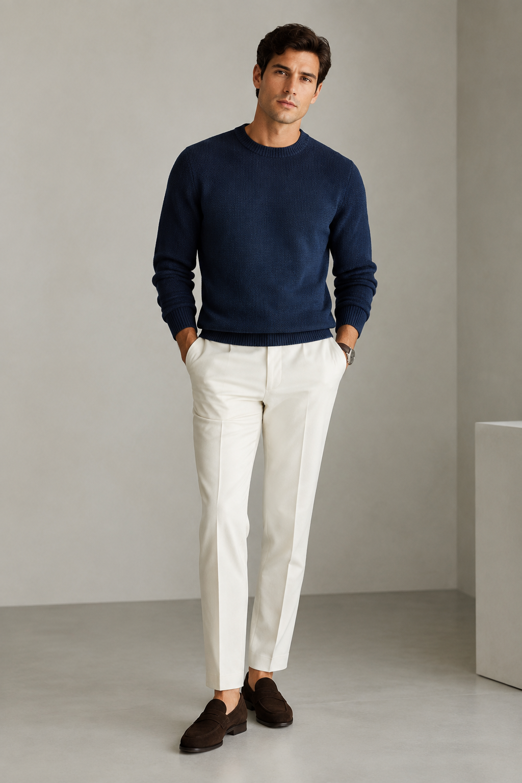 Maglioncino Ciniglia - Blu Navy 
