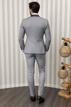 abito 3 pezzi MILANO - grigio - retro